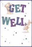 With its radiant, cheerful design, this get well card springs to life like the first blooms of spring along the leafy lanes of Biggin Hill. Two sweet characters-a huggable teddy bear and a spirited puppy-appear to lift the large, colourful 'Get Well' letters right off the page, their playful poses brimming with the optimism and warmth that define our local neighbourhood. Indigo and teal hues make the message stand out vibrantly against the gentle cream backdrop, while scattered stars in pastel blues and purples add a magical, hopeful flair reminiscent of clear skies over local parks. The illustrated fur of the bear and puppy looks irresistibly soft, inviting thoughts of a comforting embrace. The entire scene is carefully detailed, offering reassurance and emotional relief-just as a bouquet, hand-delivered by Florist Biggin Hill, comforts someone in recovery. This card is more than a message; it's a heartfelt offering of comfort and kindness, perfectly suited to lift the spirits of loved ones across our area.